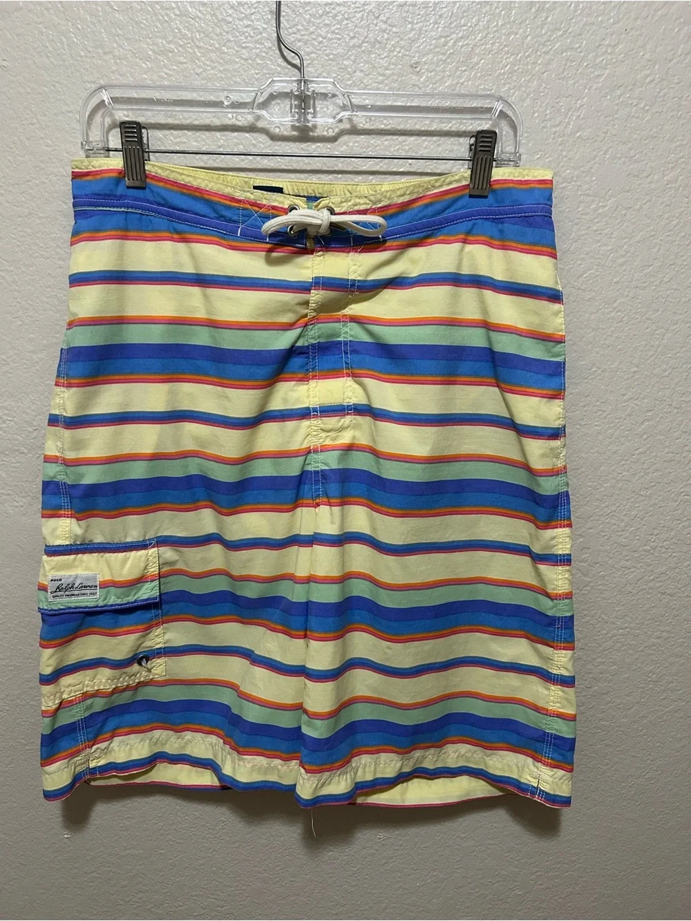 Vintage Polo Ralph Lauren Striped Multi-Color Swim Shorts Size Small